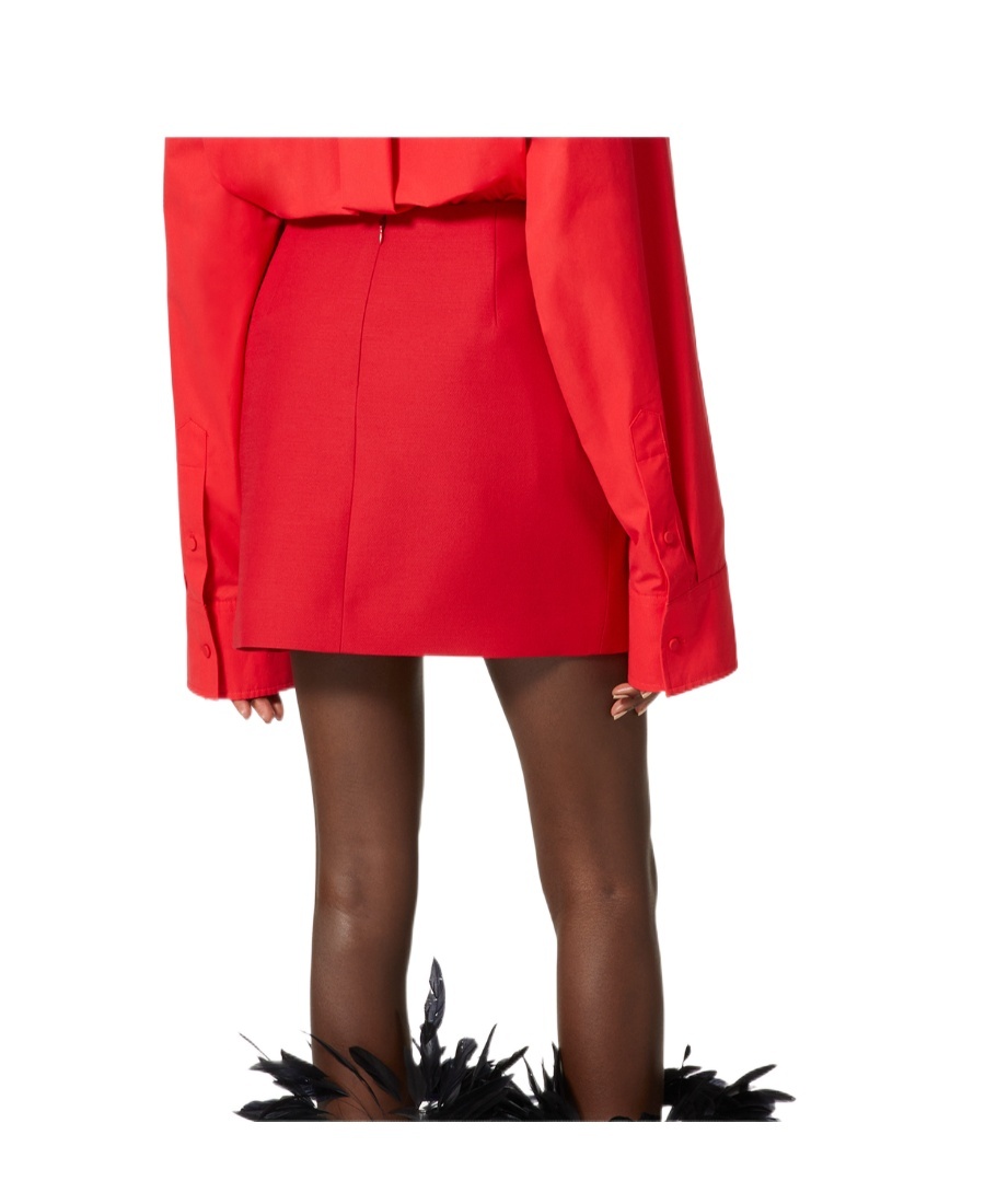 Valentino Crepe Couture Bow-detail Miniskirt In Red
