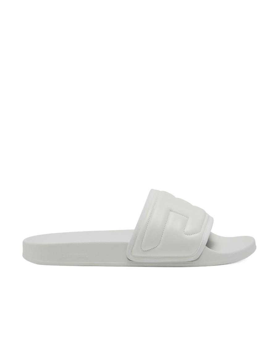 Diesel Logo-embossed Slides In White