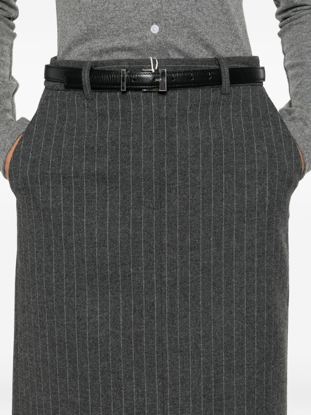 Dunst Pinstriped Skirt In Black