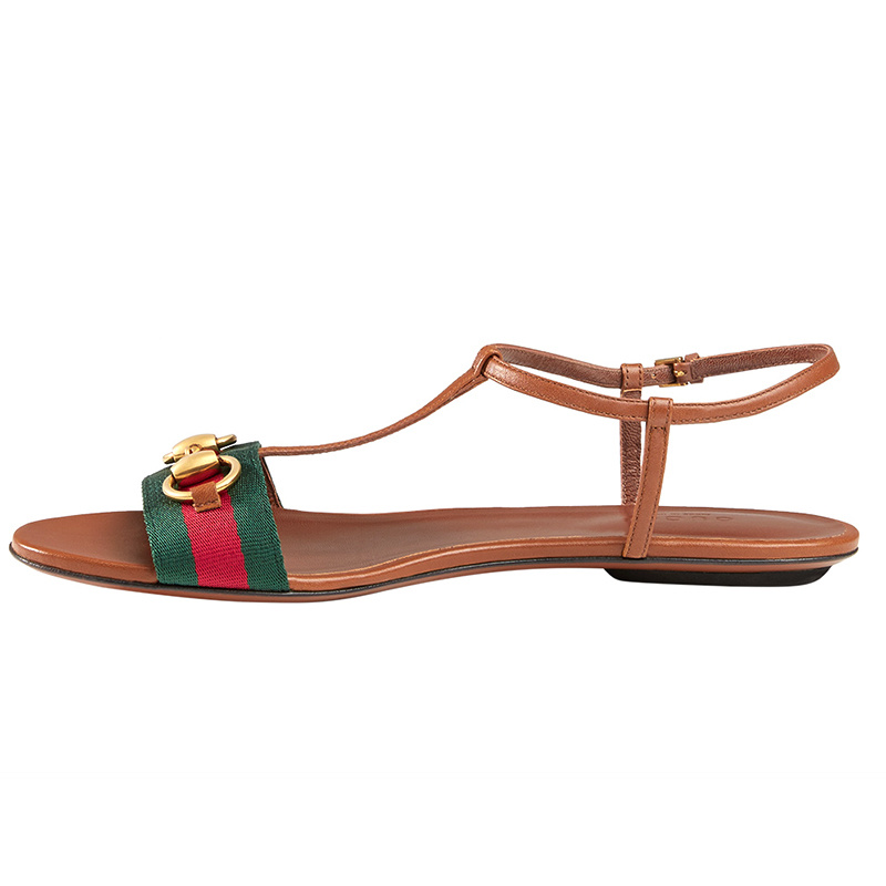 GUCCI RIBBON DETAILS FLAT-SOLED SANDALS