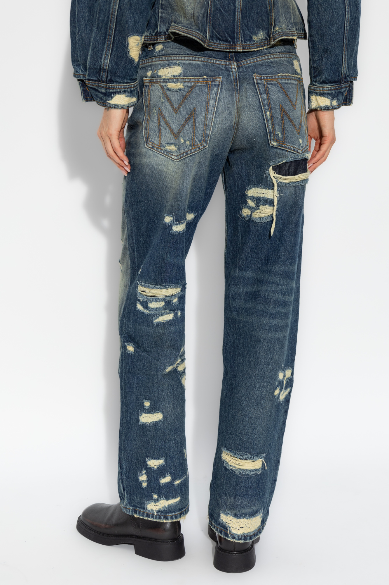 Marc Jacobs The Rip And Repair Straight Jean Jeans In Blue
