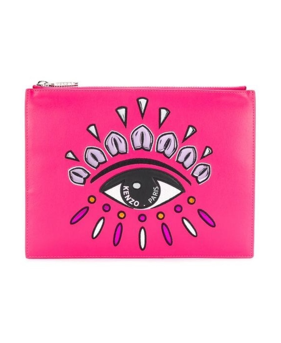 Kenzo A4 Eye Pattern Handbag In Pink