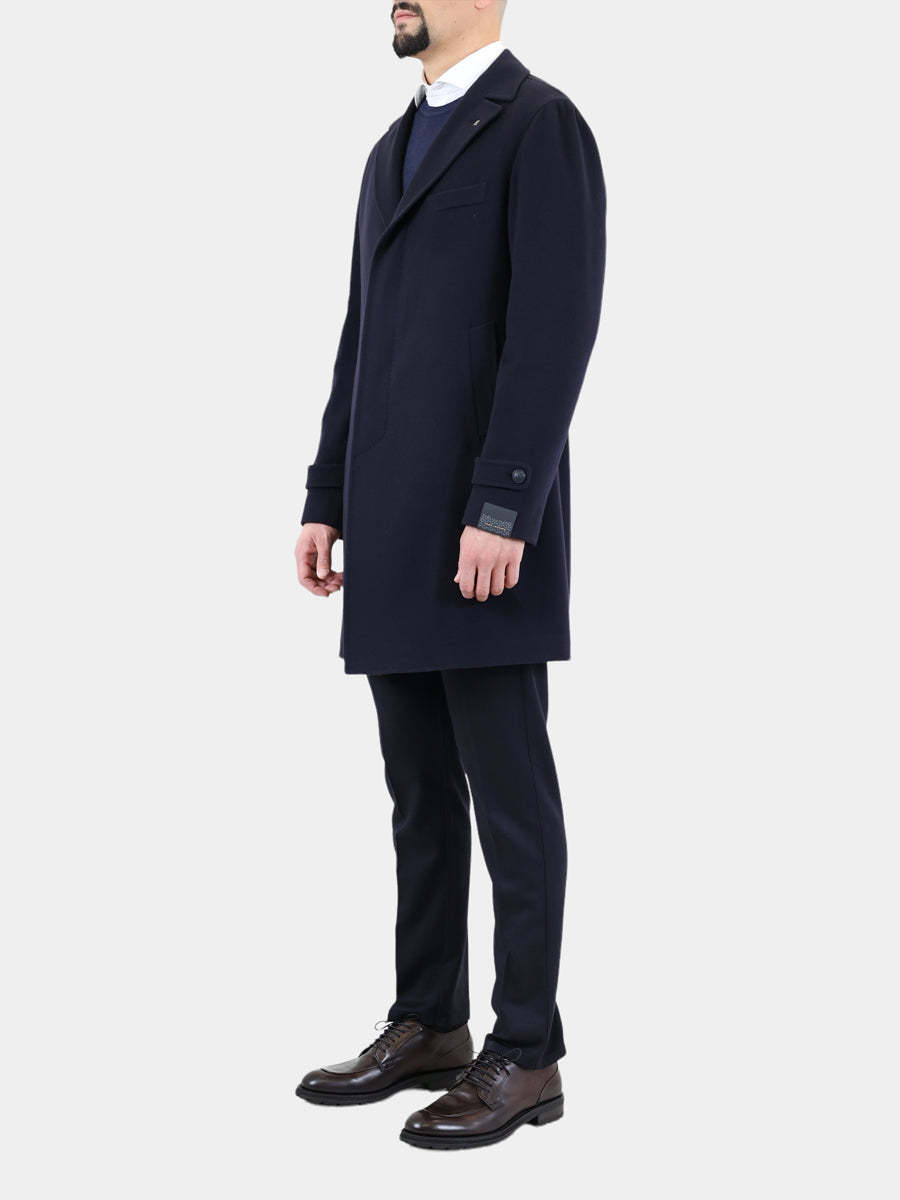 Tagliatore Single-breasted Tailored Coat In Blue