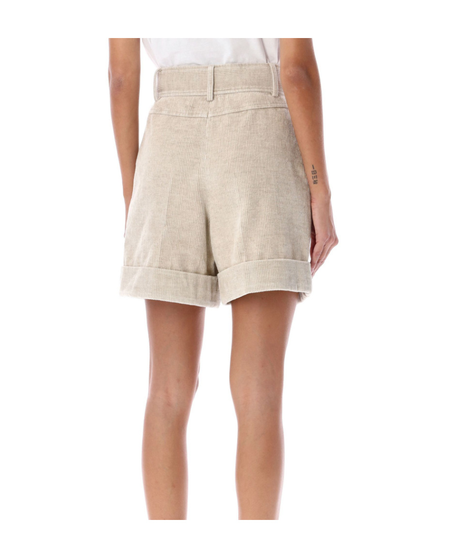 See By Chloé High-waisted Corduroy Shorts In Nude