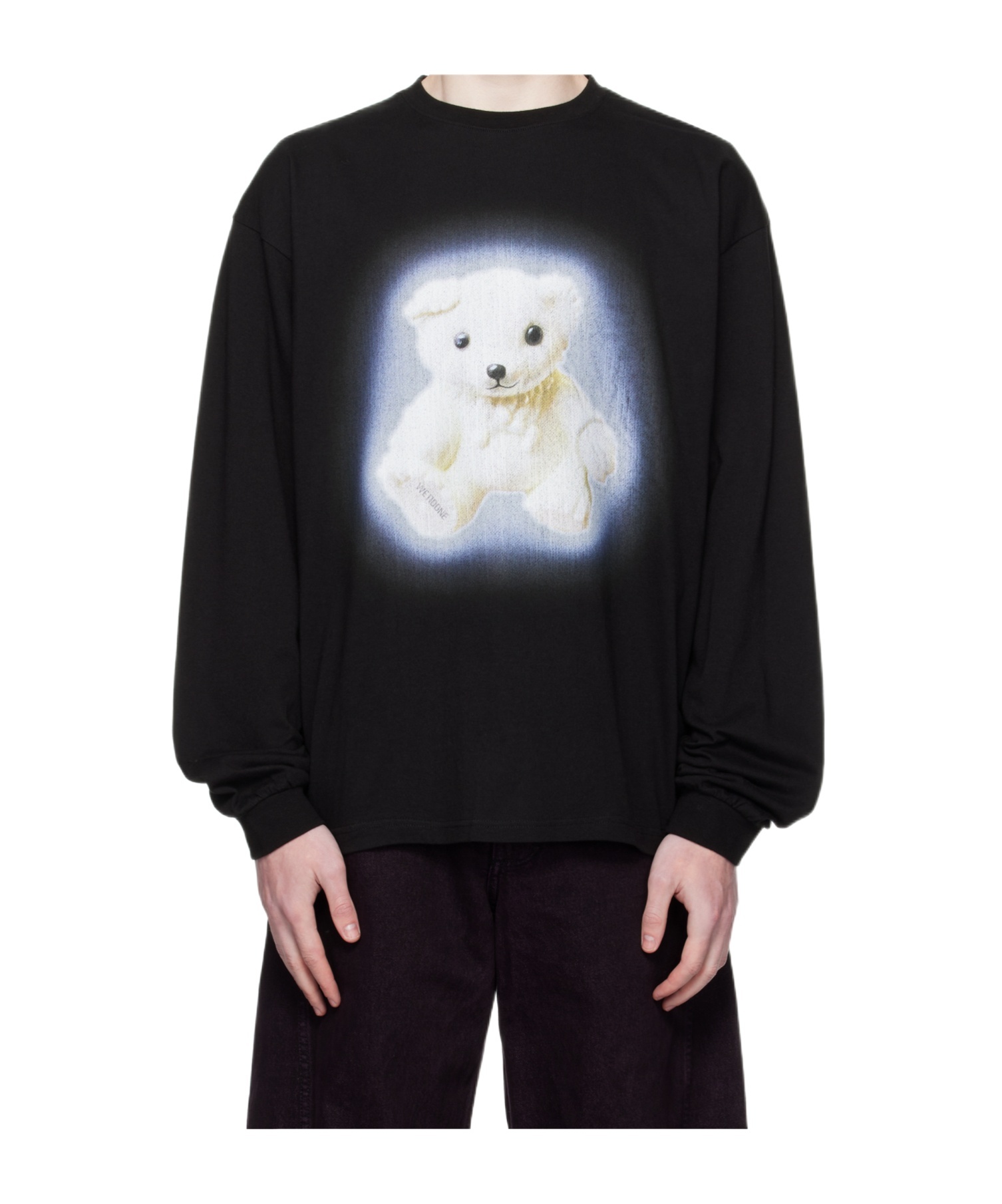 We11 Done Glow Teddy Long-sleeved T-shirt In Black
