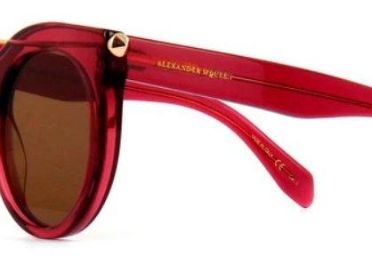 Alexander Mcqueen Logo Details Sunglasses In Brown