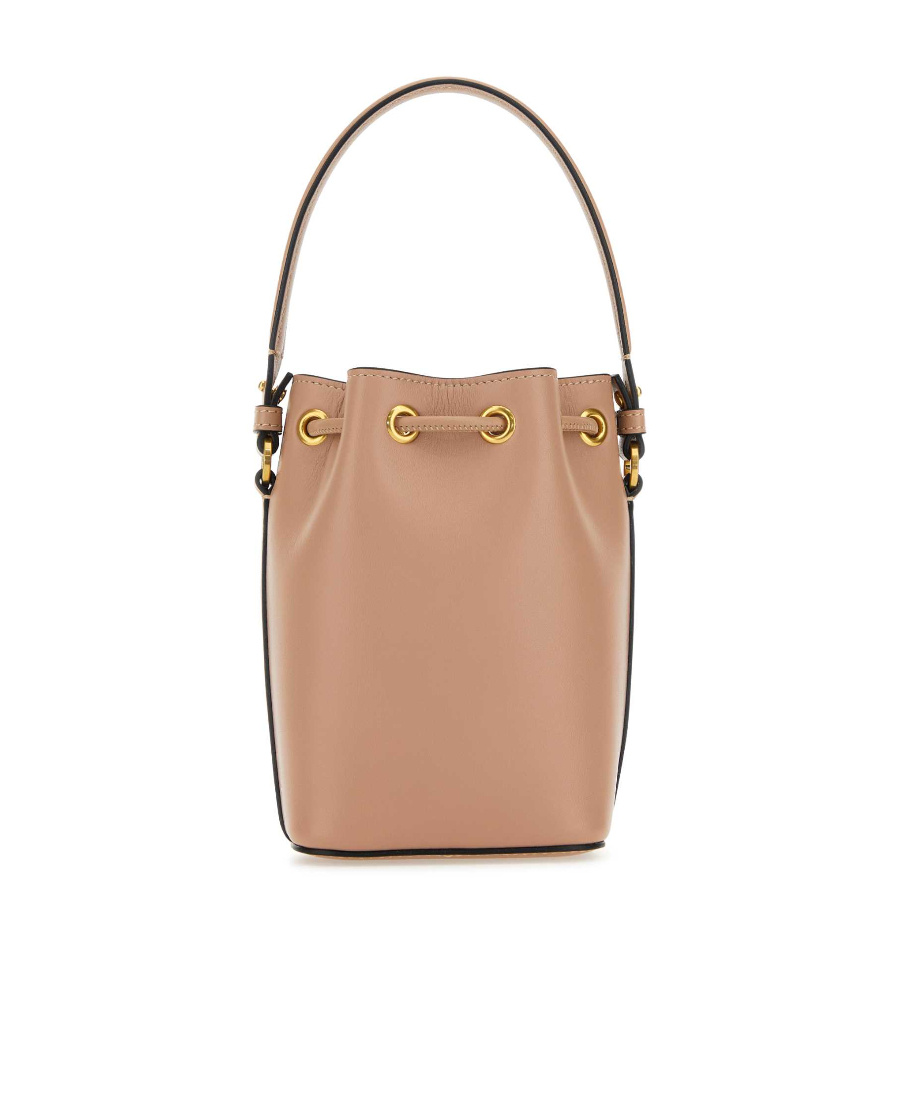Valentino Vlogo Signature Drawstring Mini Bucket Bag In Nude