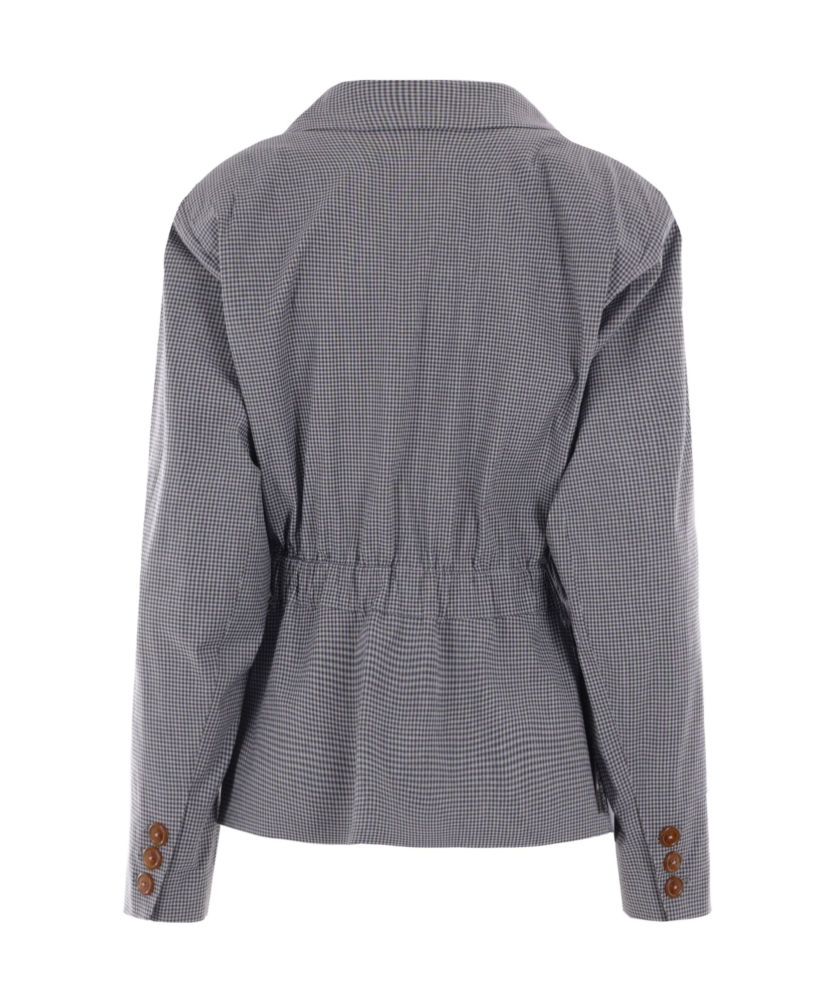 VIVIENNE WESTWOOD GINGHAM-CHECK ELASTICATED-WAIST BLAZER