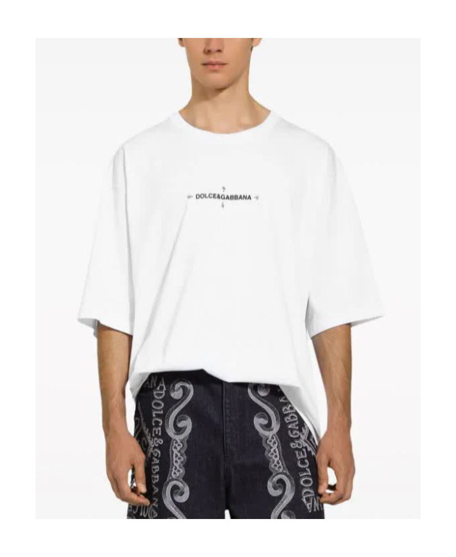 Dolce & Gabbana Oversized T-shirt Aus Baumwolljersey In White