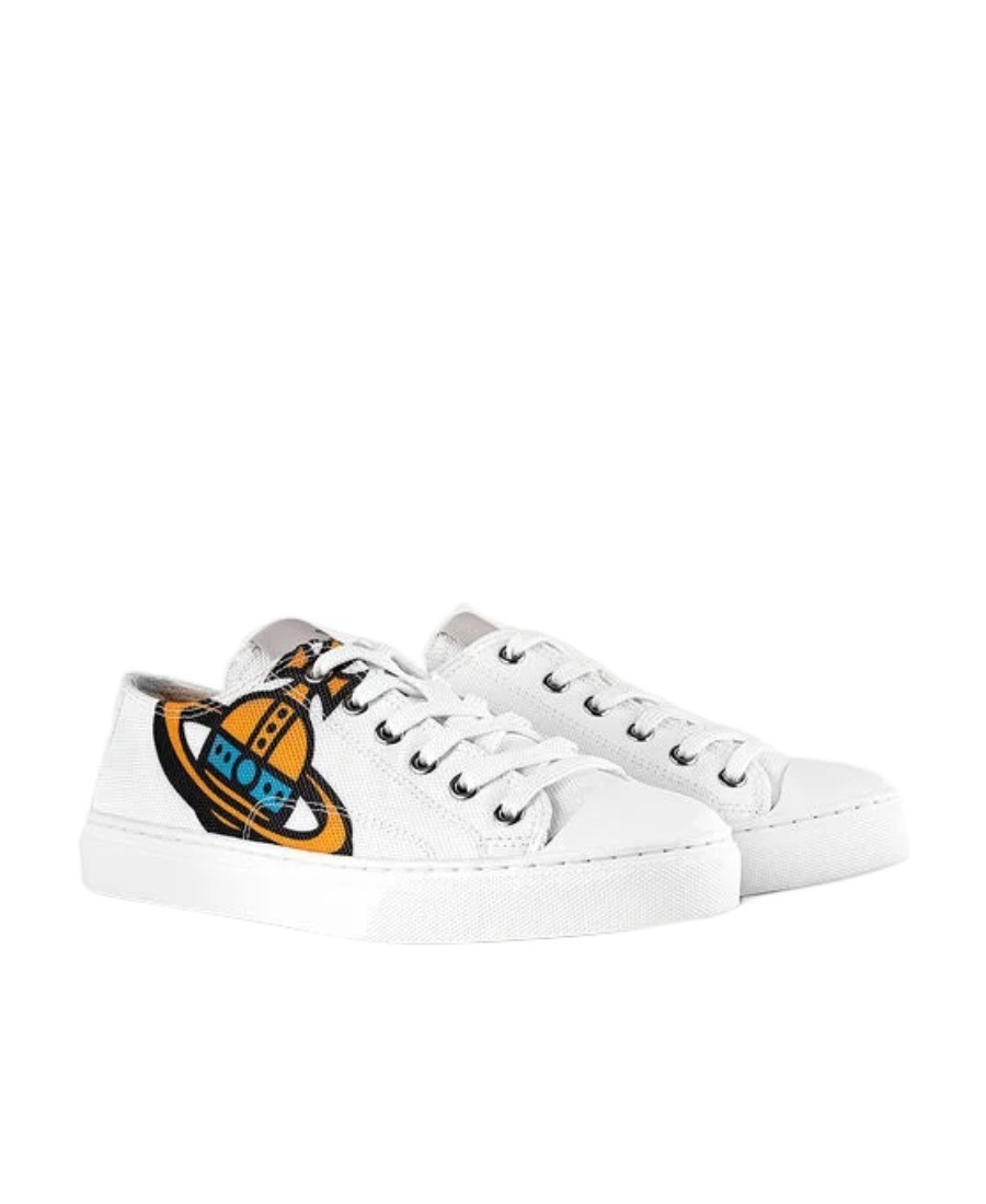 Vivienne Westwood Saturn Printed Low-cut Casual Sneakers In White