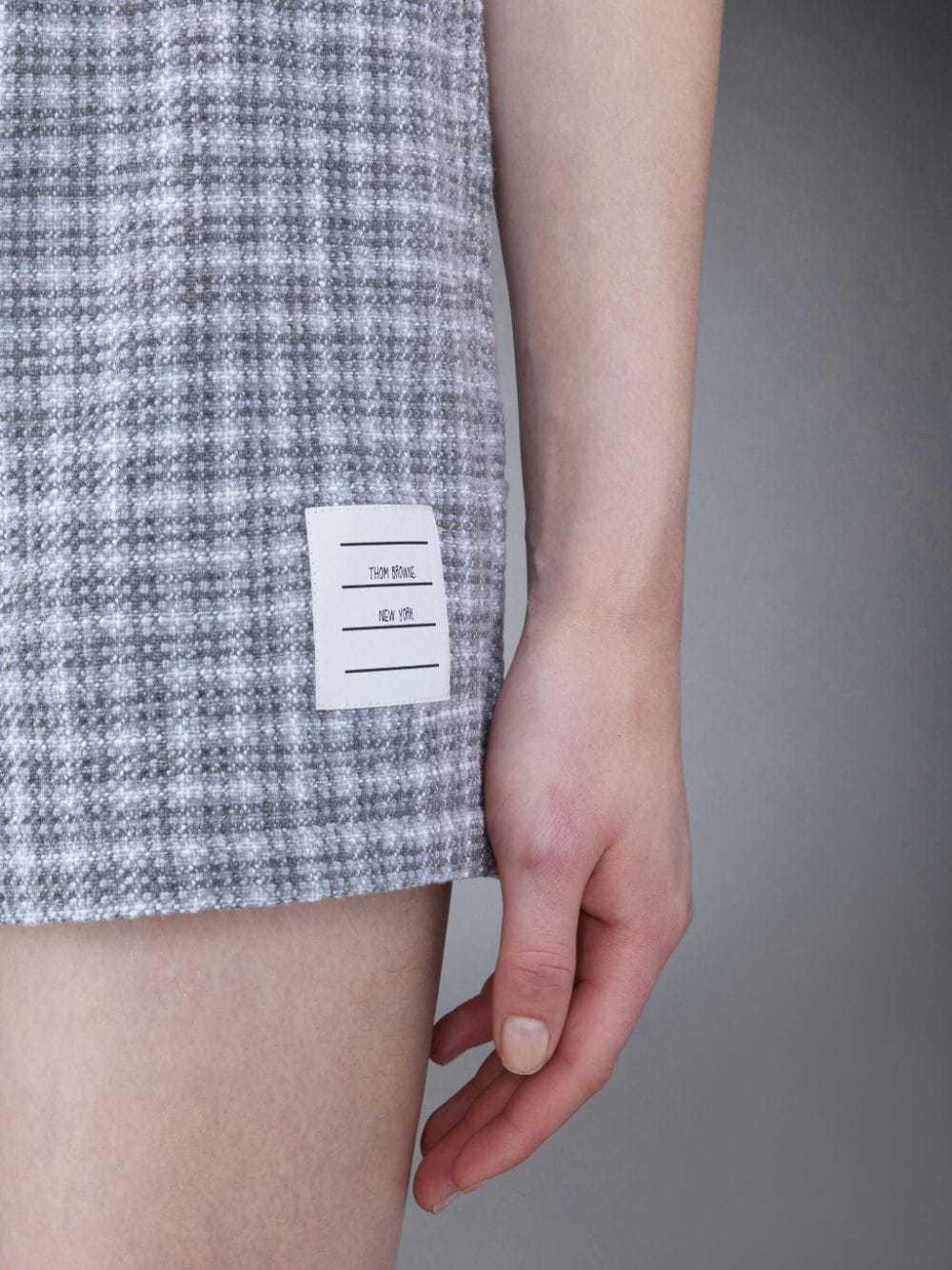 Thom Browne Checked Tweed Track Shorts In Blue