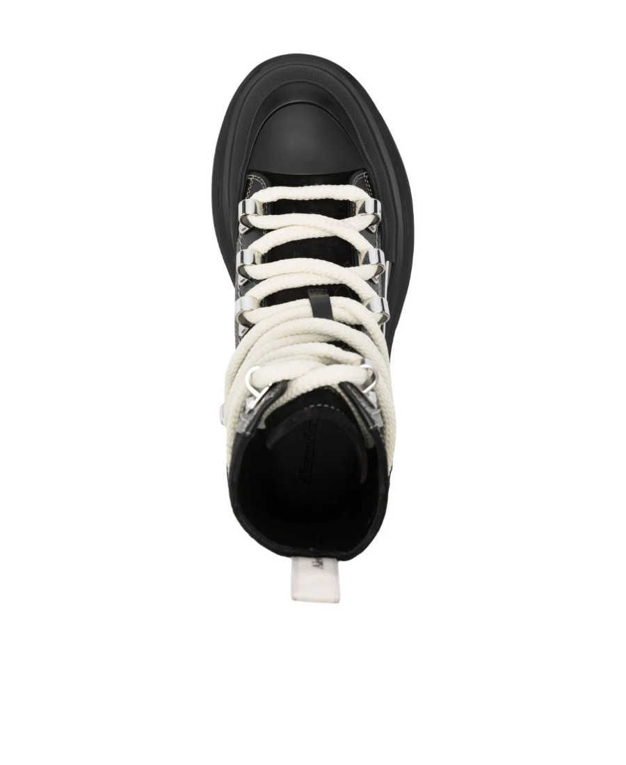 Alexander Mcqueen 50mm Lace-up Ankle Boots In Black