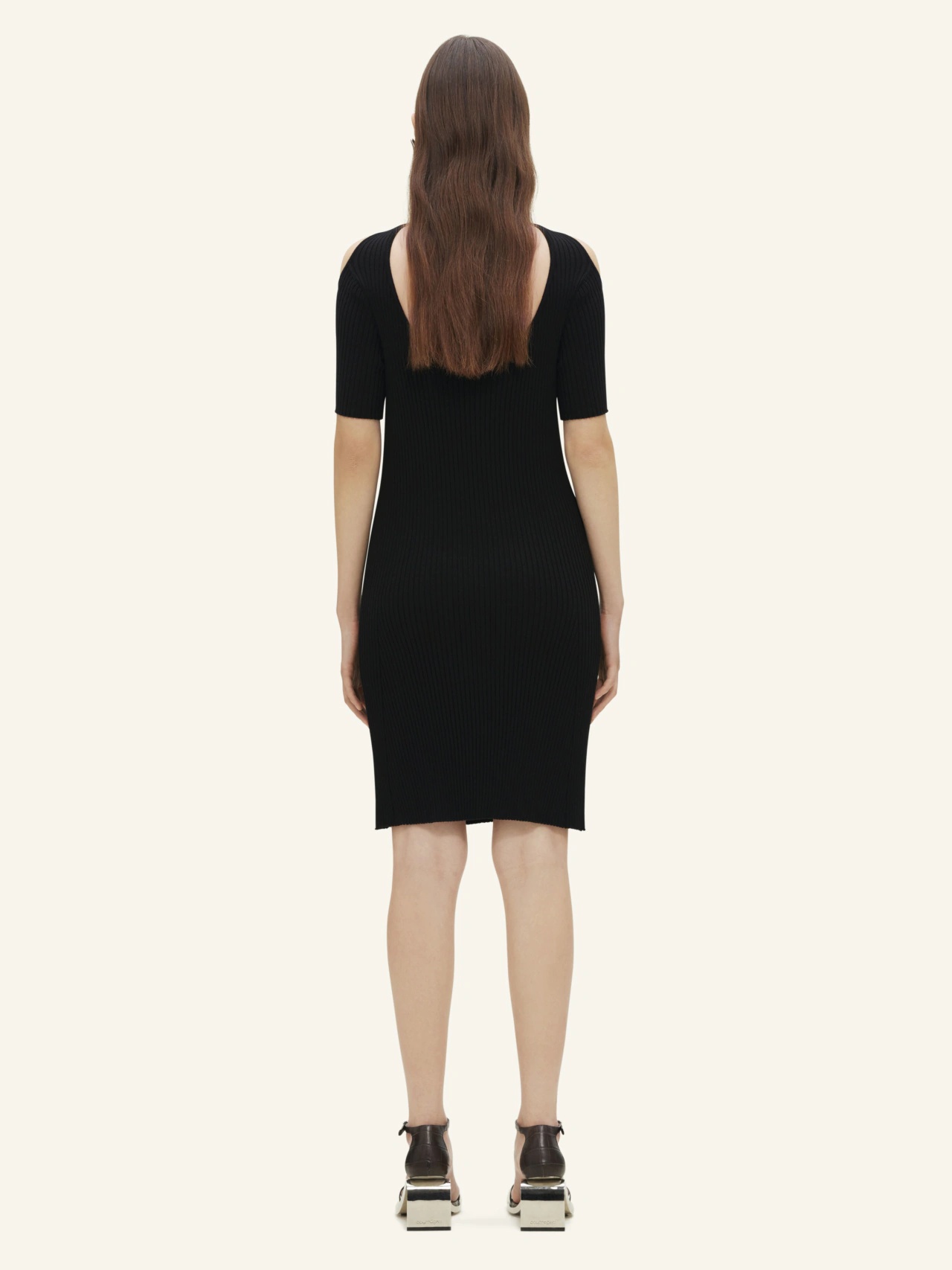 Shop Courrèges Hyperbole Ribbed-knit Minidress In Black