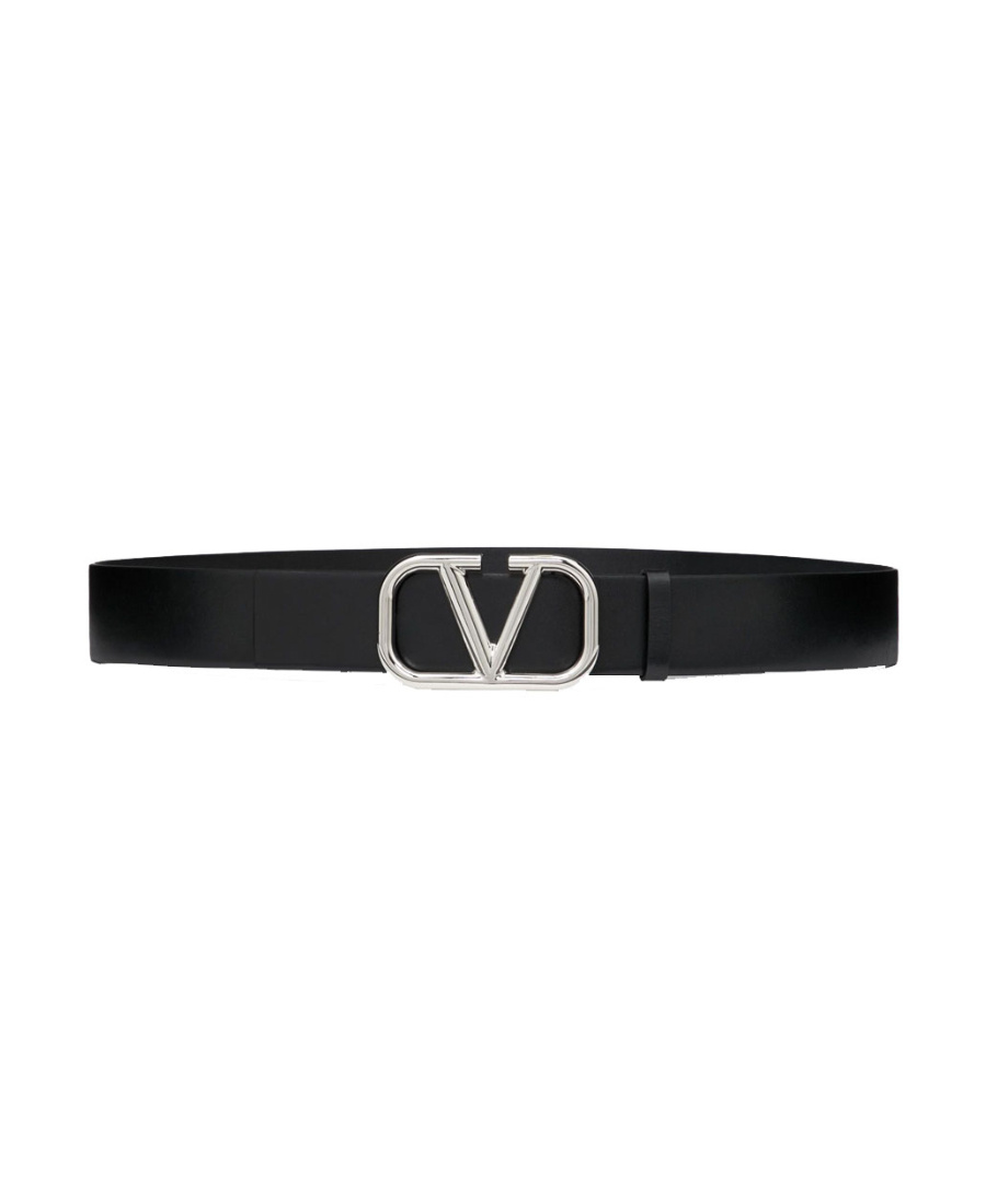 Valentino Garavani Vlogo Signature Belt In Shiny Calfskin 30 Mm In Nude