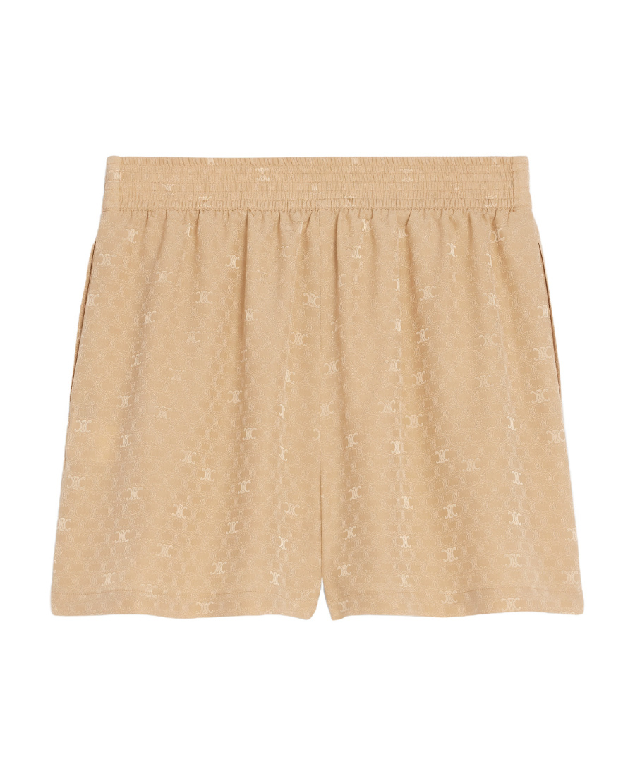 Celine Mulberry Silk Shorts In Nude