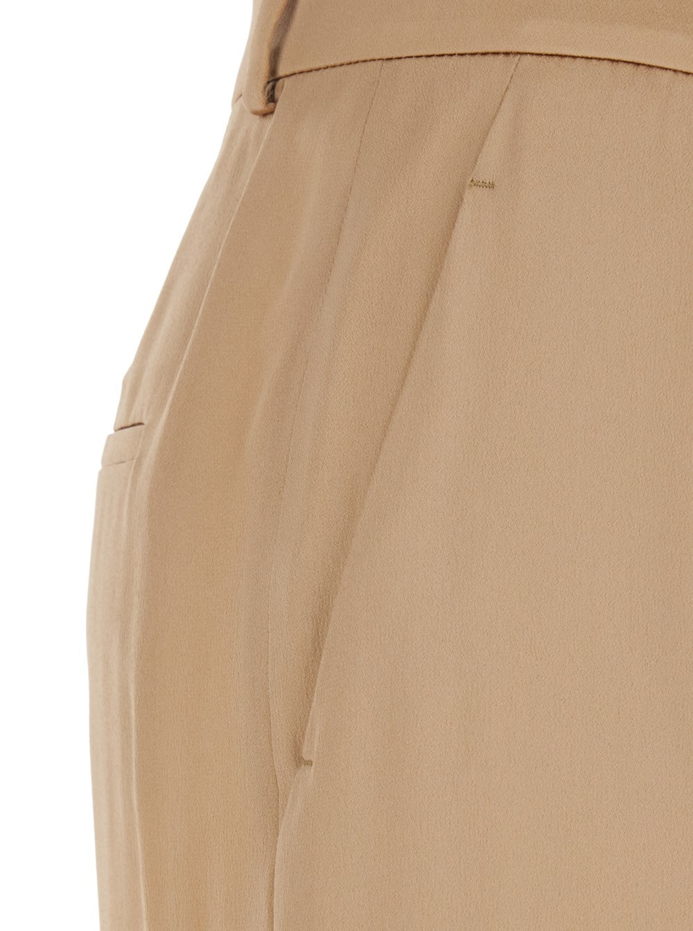 Shop Alberta Ferretti Satin Trousers In Nude