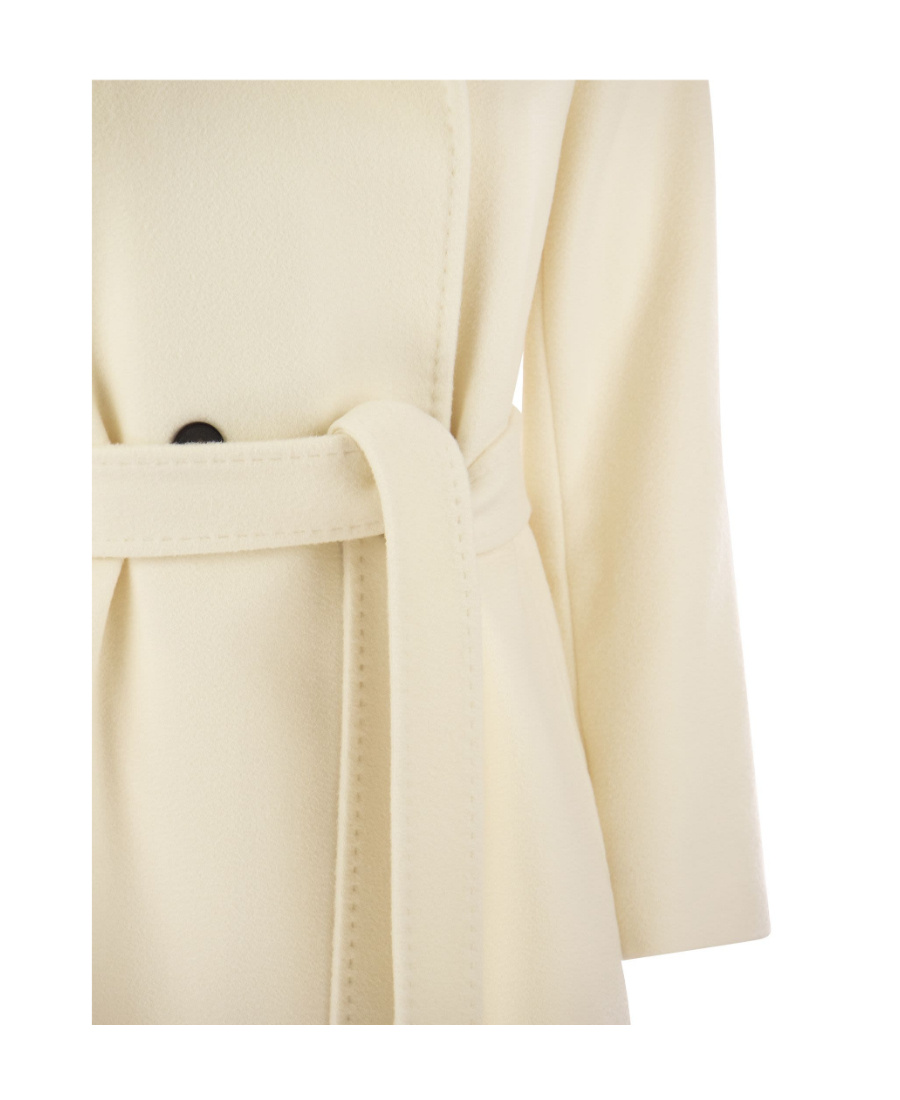 Max Mara Cappotto Bcollag In Lana Bianca Donna In Nude