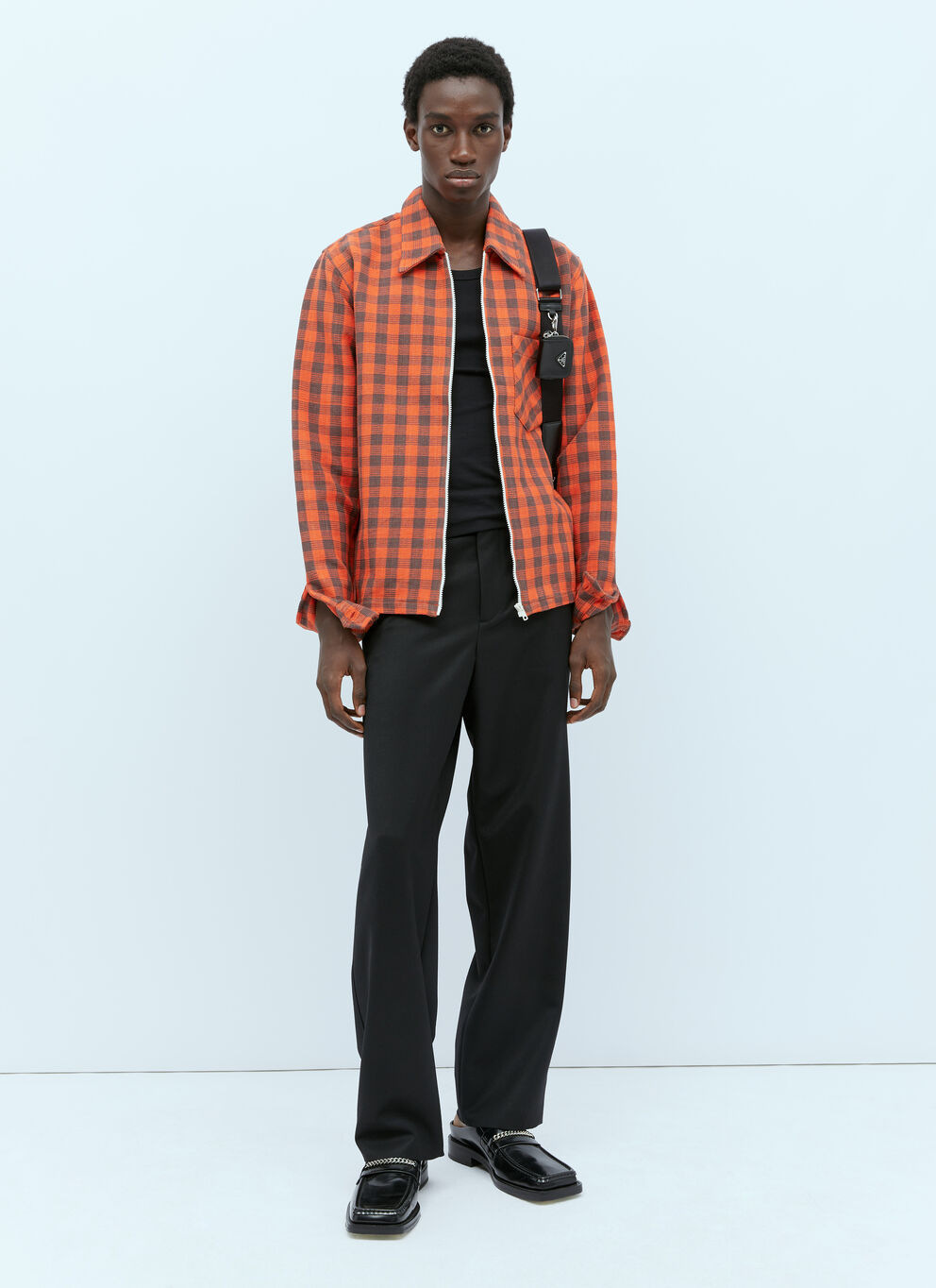 Shop Wales Bonner Plaid Long-sleeved Jacket In Brown
