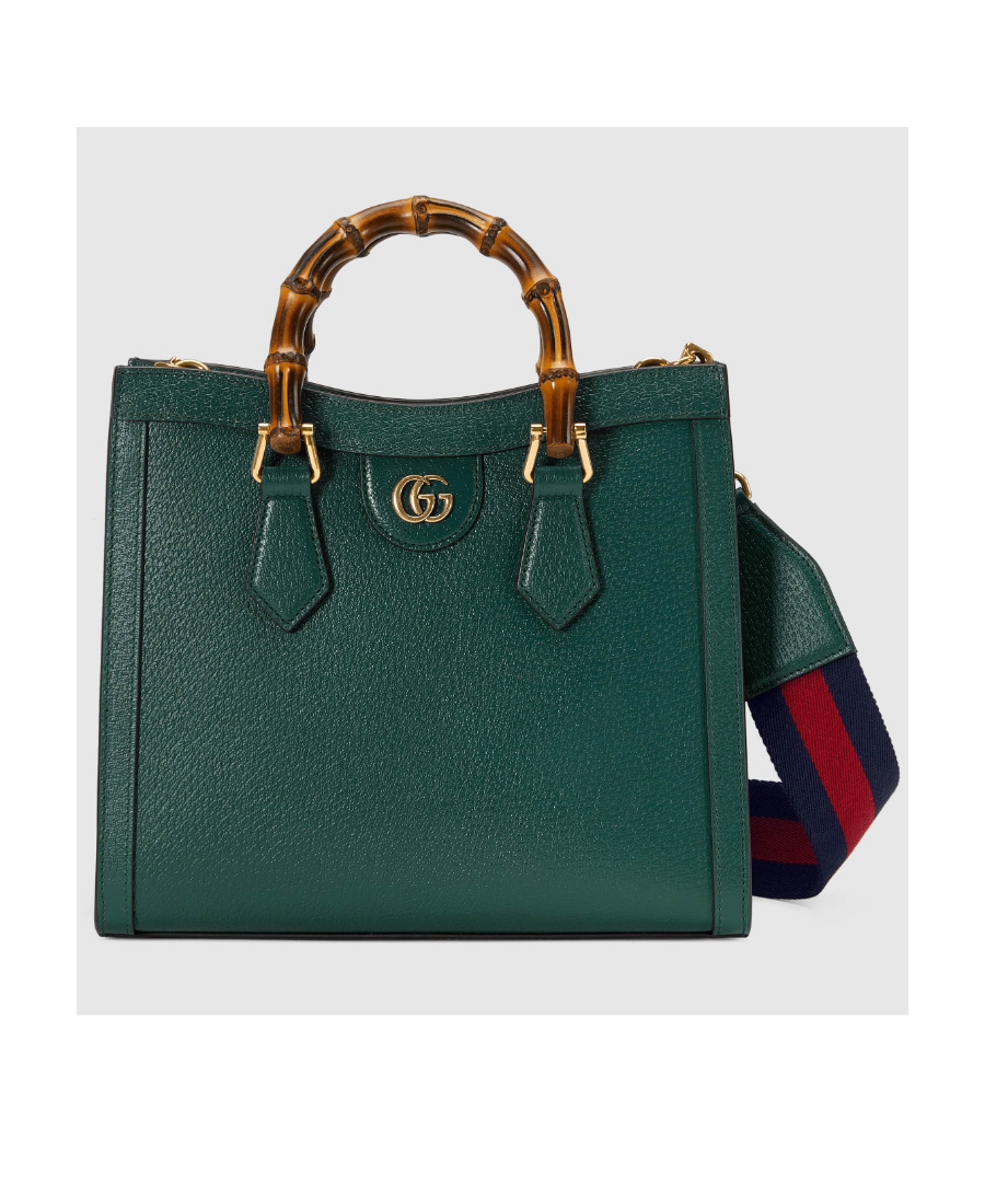 Gucci Diana Mini Leather Tote Bag In Green