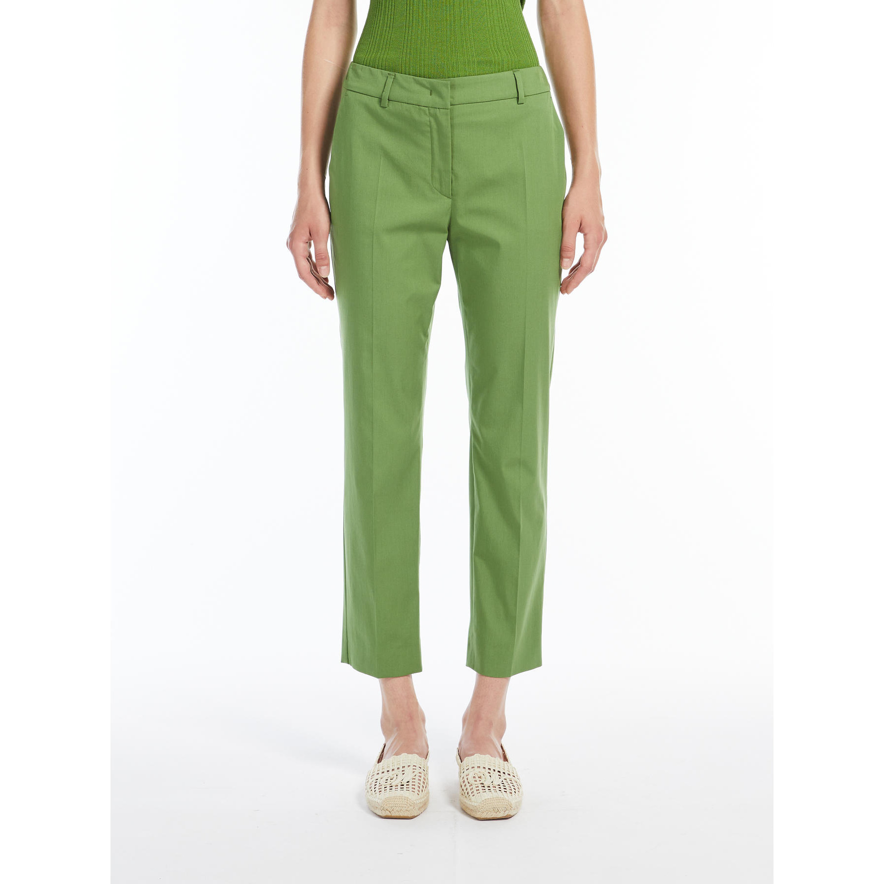 Weekend Max Mara Belt-loop Casual Pants In Green