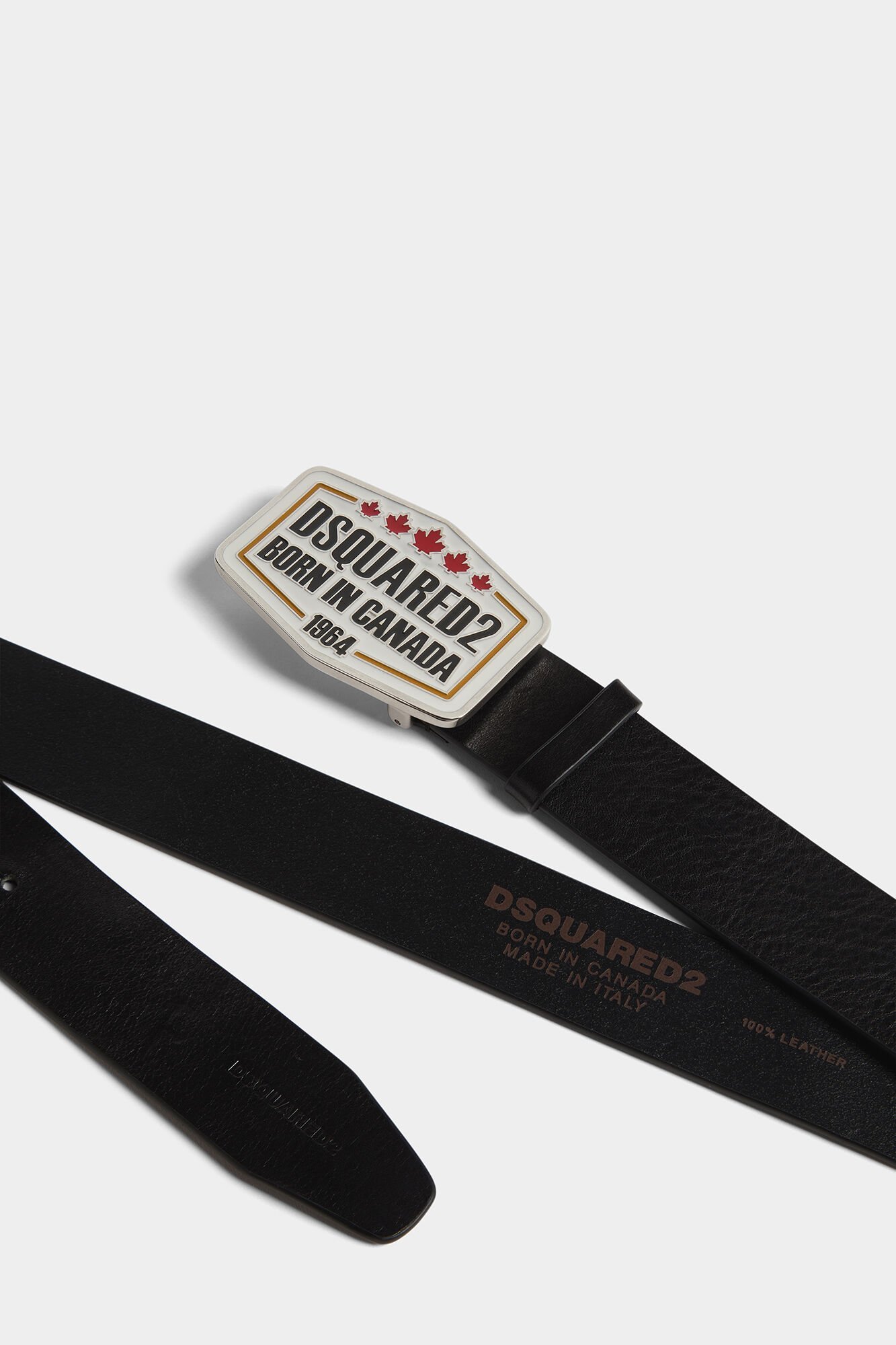 Dsquared2 Logo-buckle Leather Belt In Black