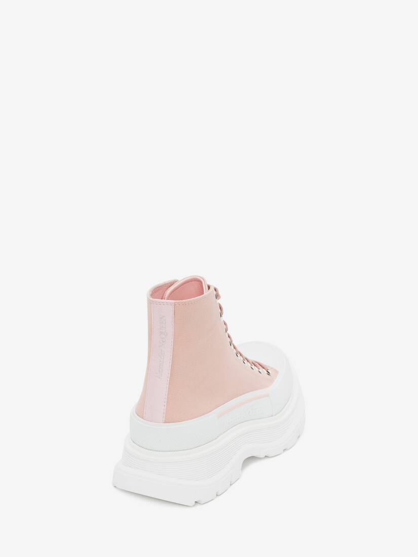 Alexander Mcqueen 45mm Tread Slick Leather Combat Boots In White