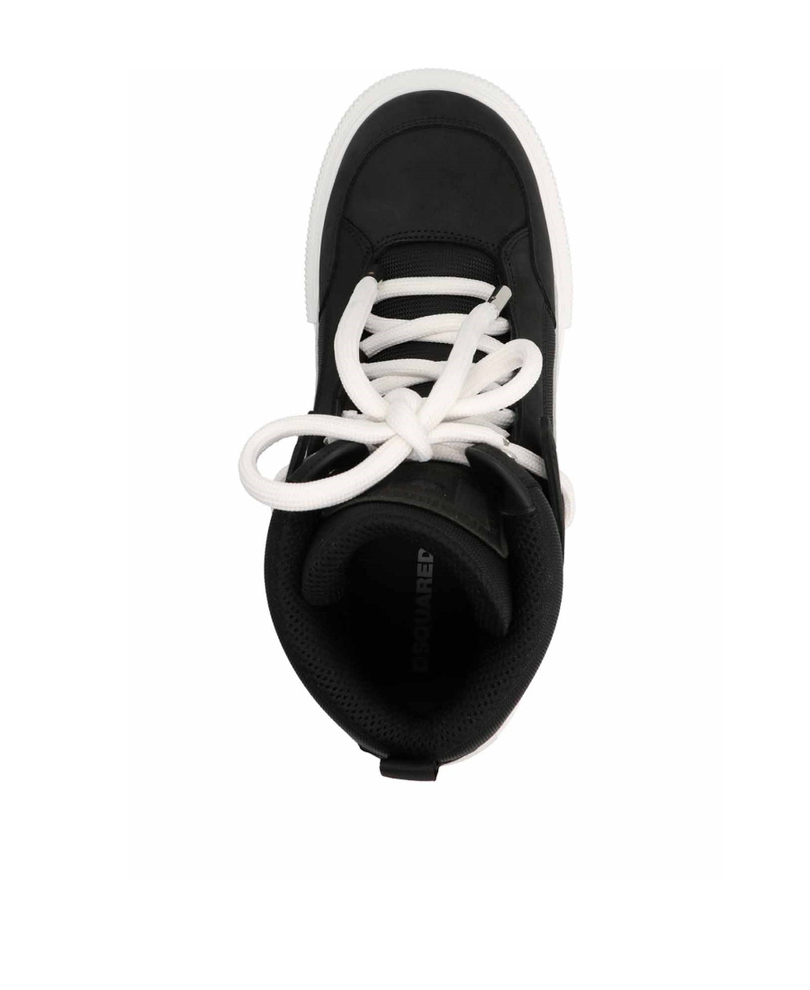 Dsquared2 Black Suede And White Canvas Sneakers In Black