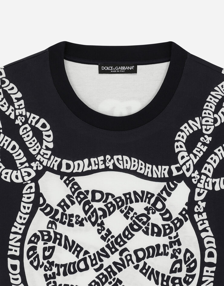 Dolce & Gabbana Logo-print Cotton T-shirt In Black