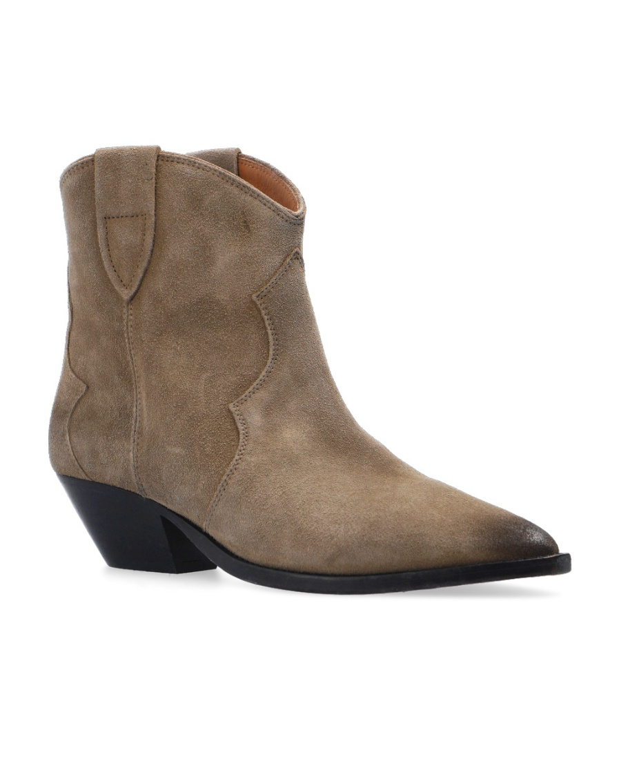 Isabel Marant Taupe Brown Calf Leather Texano Style Boots In Brown