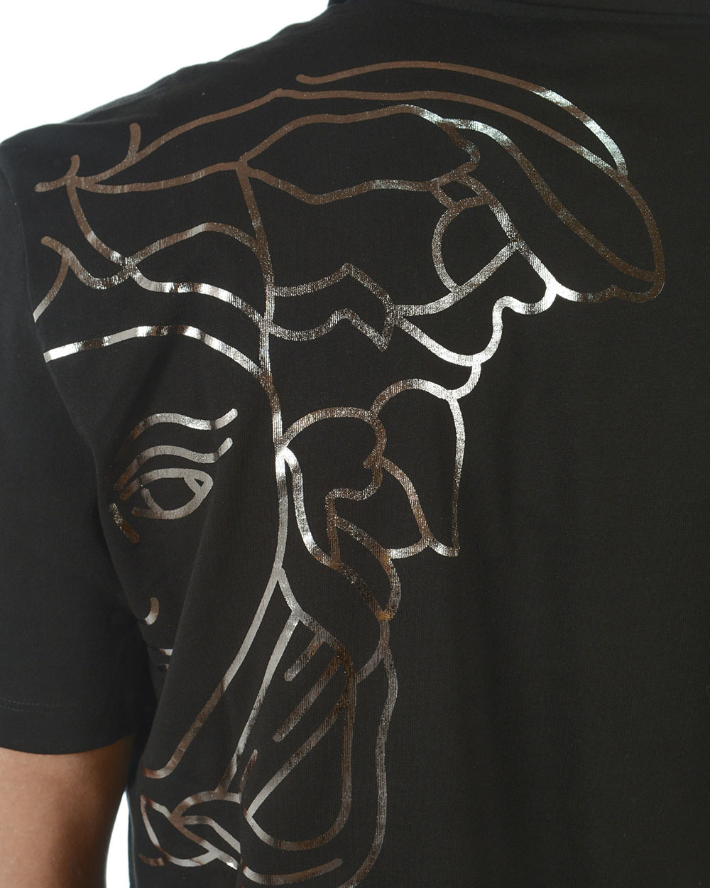 Versace Printed Polo Shirt In Black
