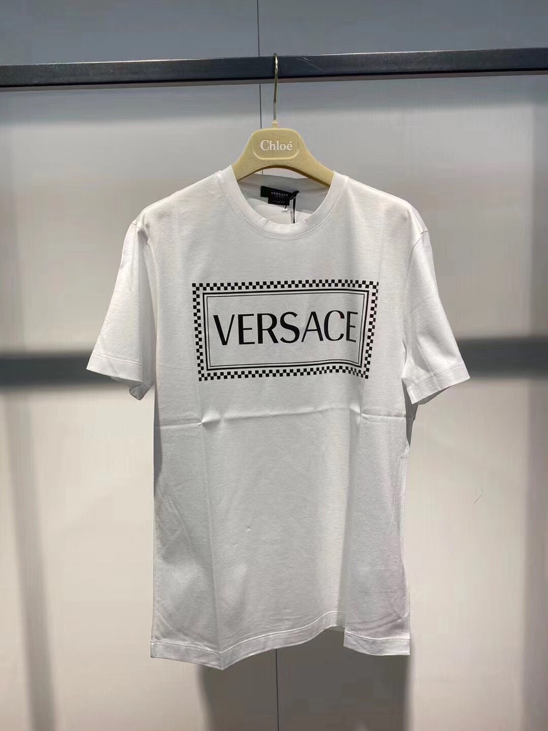 Versace Embroidered Logo T-shirt In White