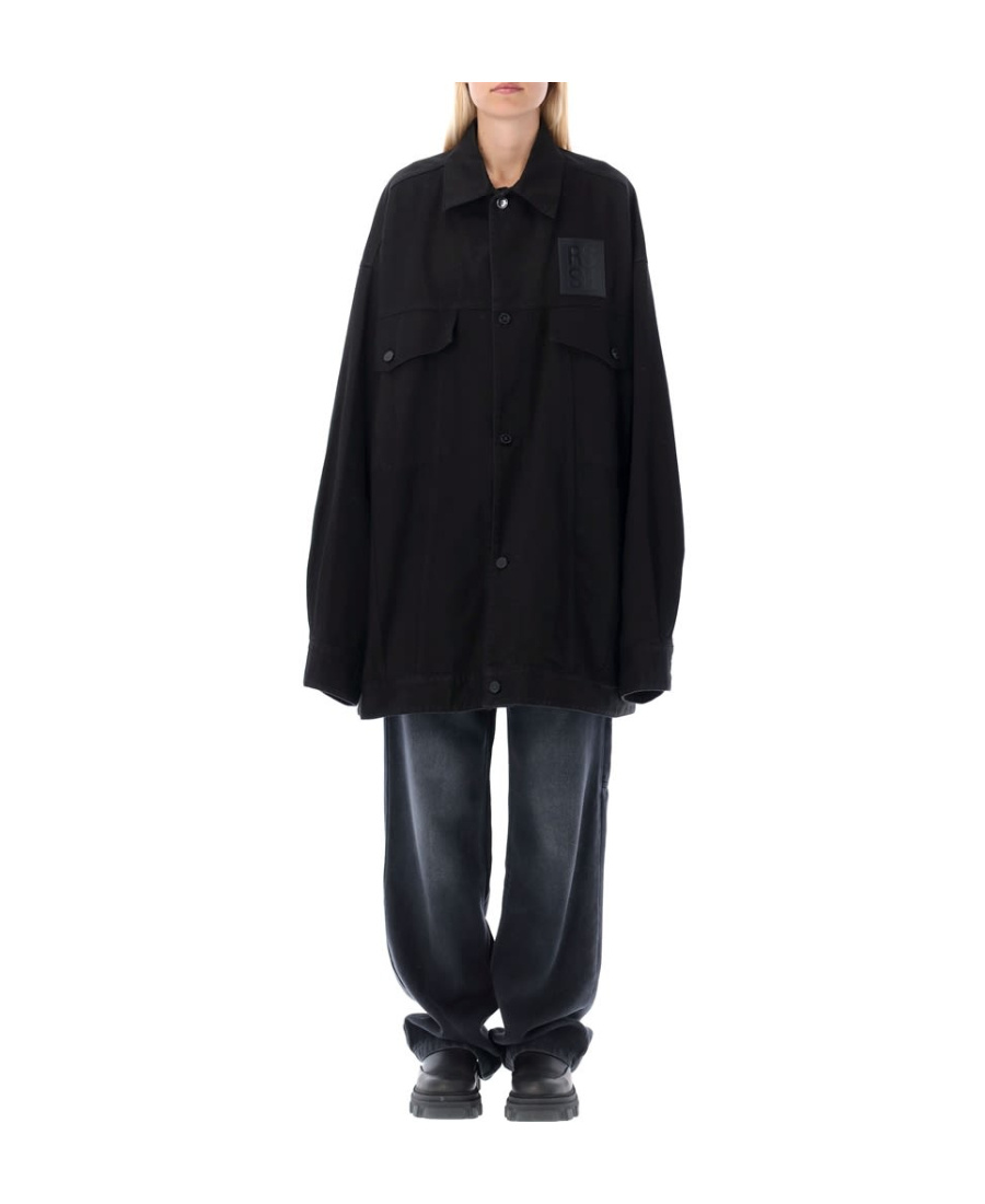 Raf Simons Graphic-print Denim Jacket In Black