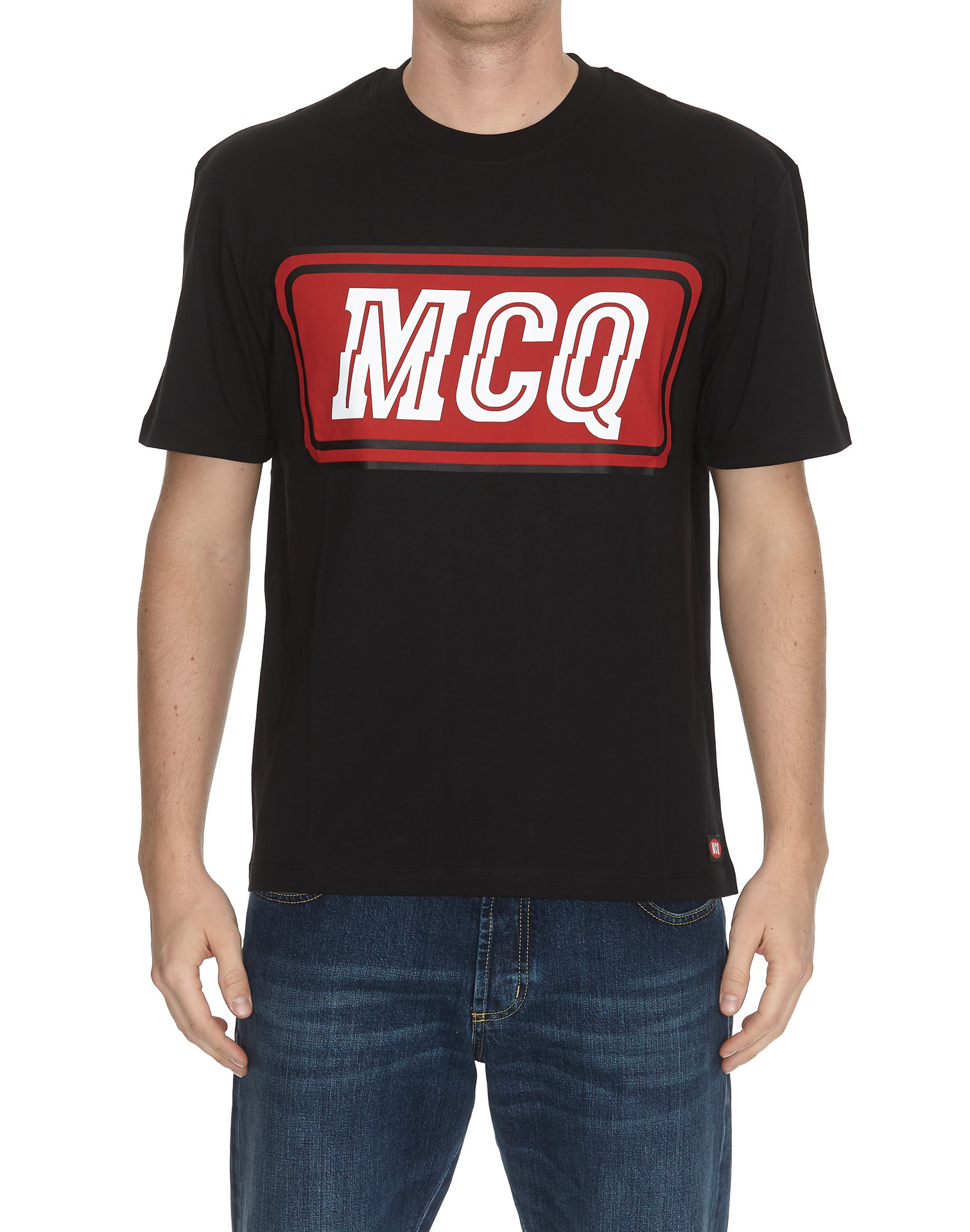 Mcq By Alexander Mcqueen Mcq Letter Printed Short-sleeved T-shirt In Black