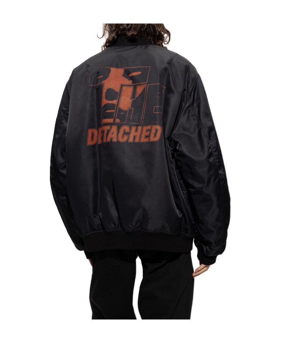Raf Simons Detached-print Bomber Jacket In Black
