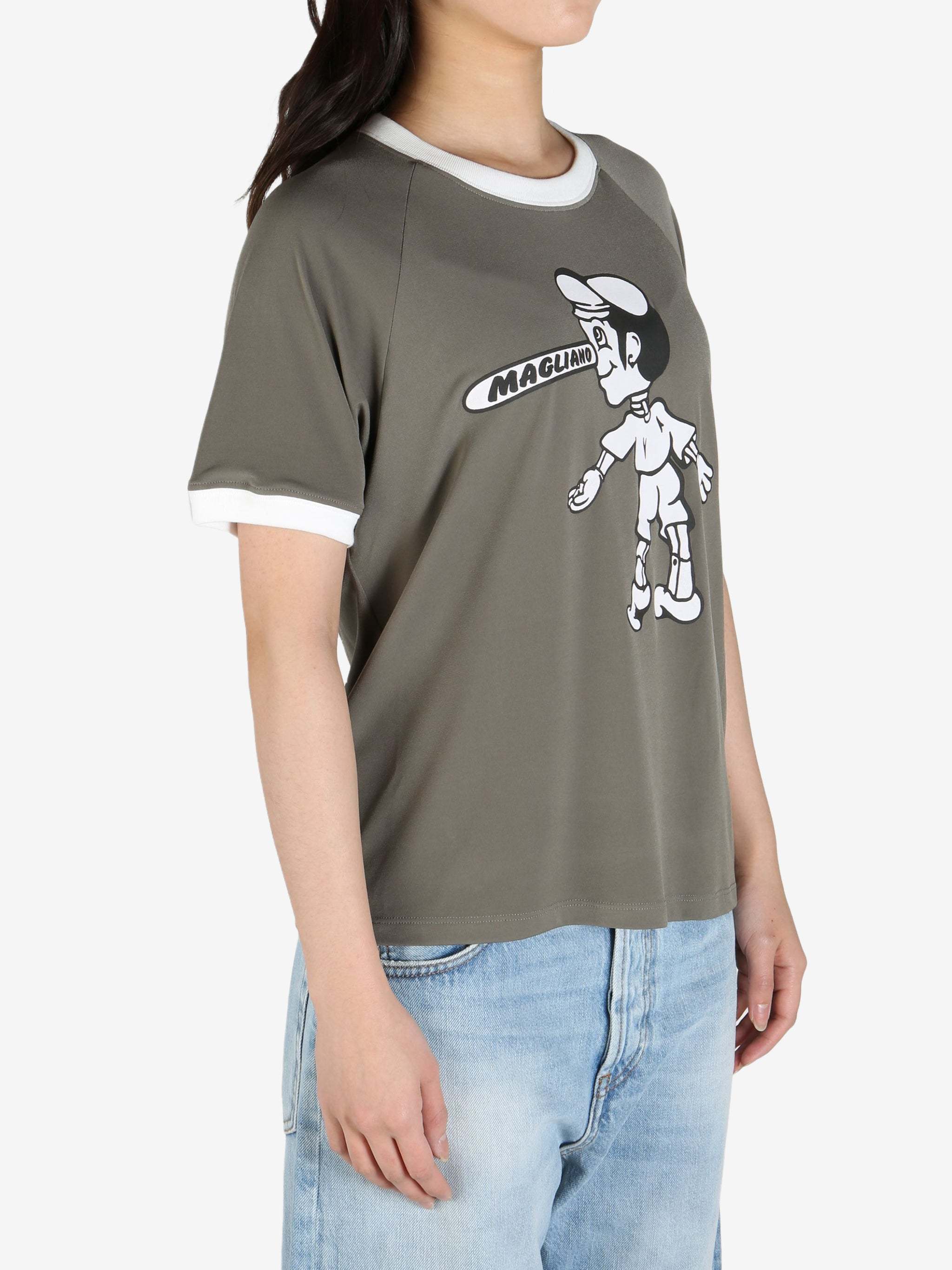 Magliano Britpop Mini Tee In Stone Grey