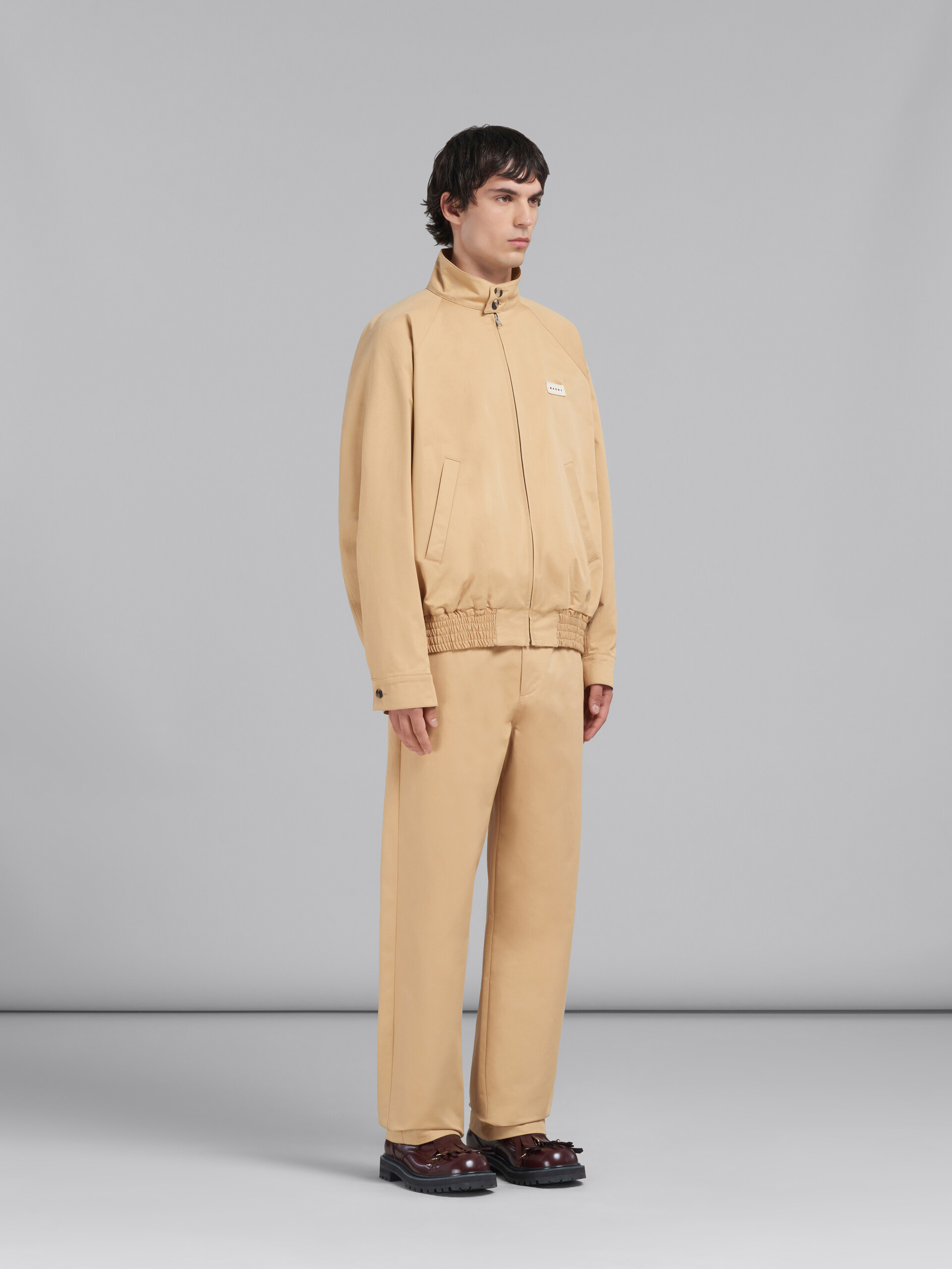 Shop Marni Beige Bio Gabardine Oversized Bomber In Nude