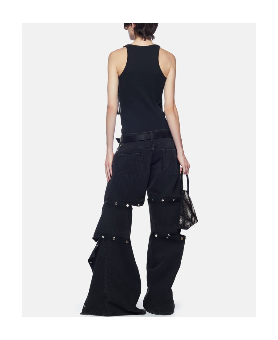 ATTICO THE ATTICO LOGO PATCH RIBBED TANK TOP