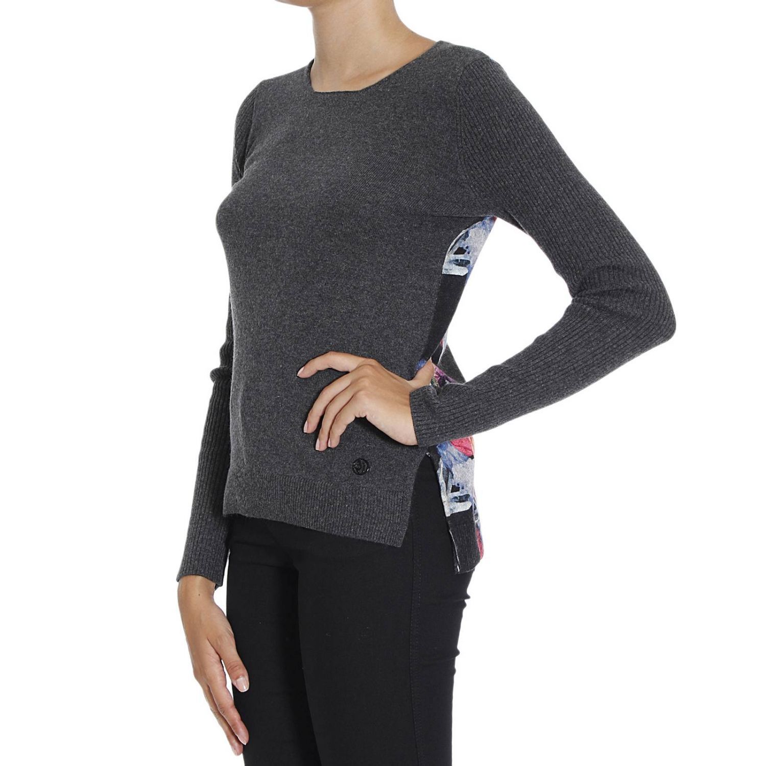 Shop Armani Jeans Round-neck Sweater In Black