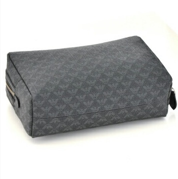Emporio Armani Black And Gray Logo Printed Handbag In Black