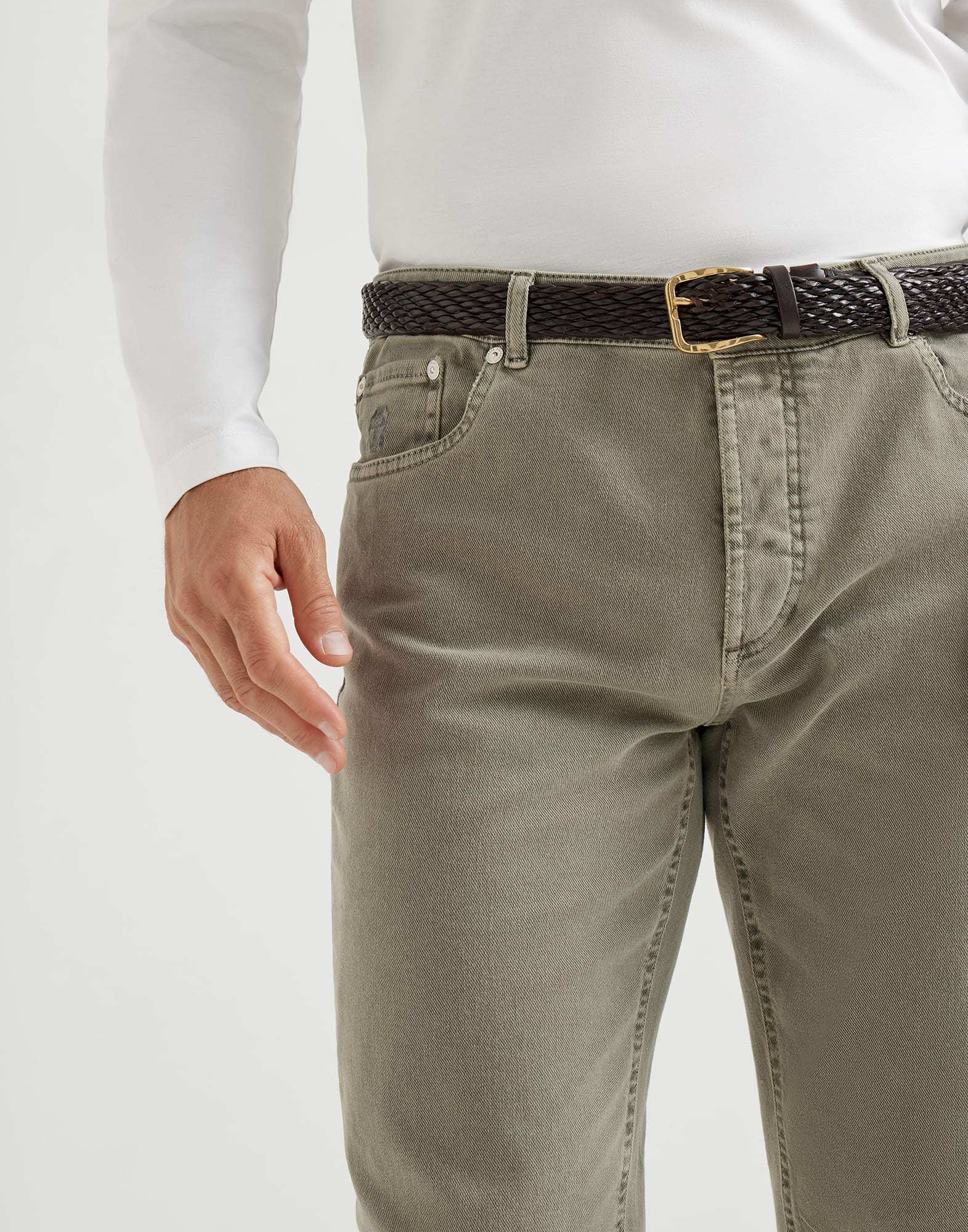 Brunello Cucinelli Straight-leg Cotton-gabardine Cargo Trousers In Multi