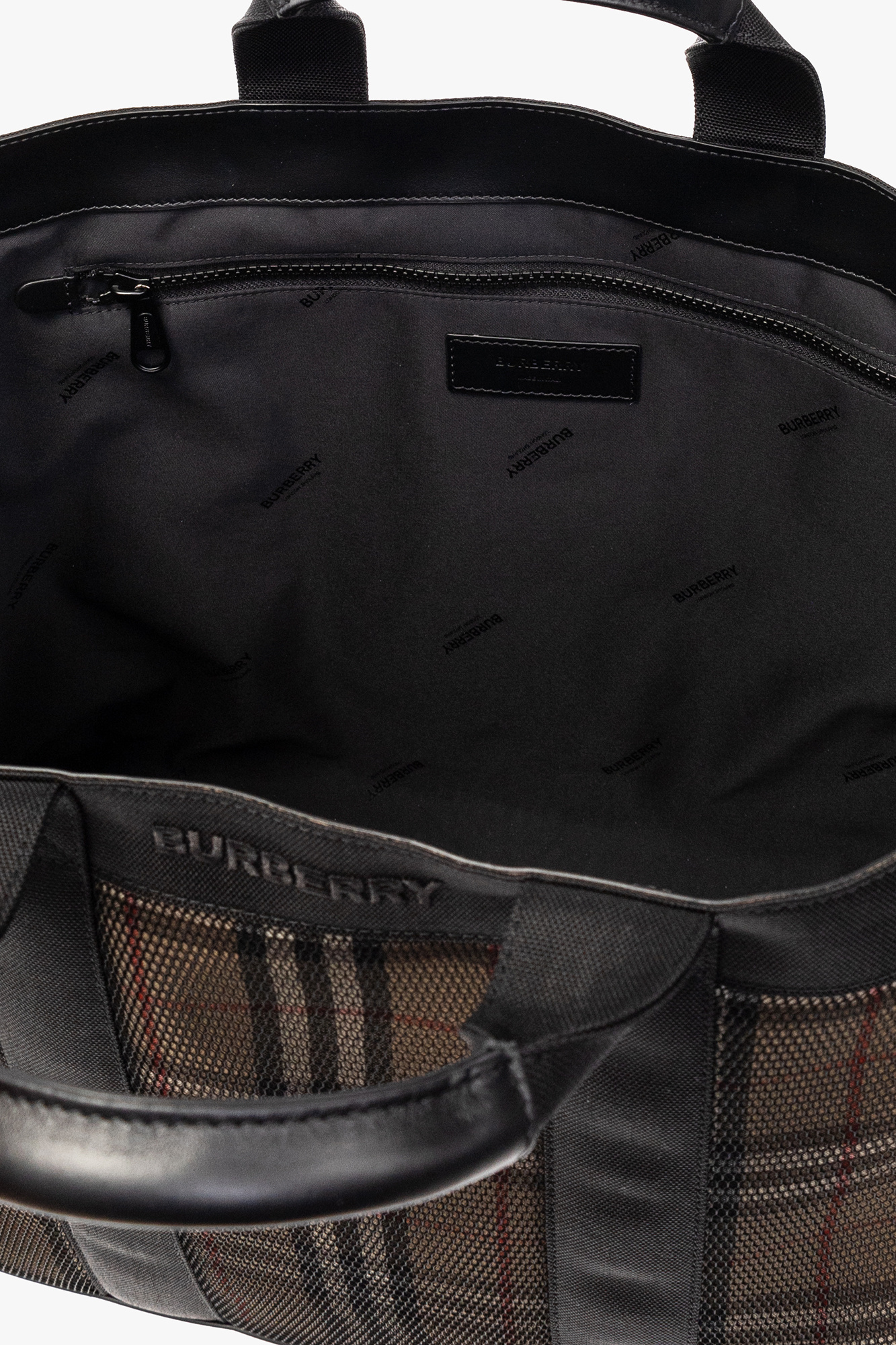 BURBERRY BURBERRY CHECKED MESH TOTE BAG