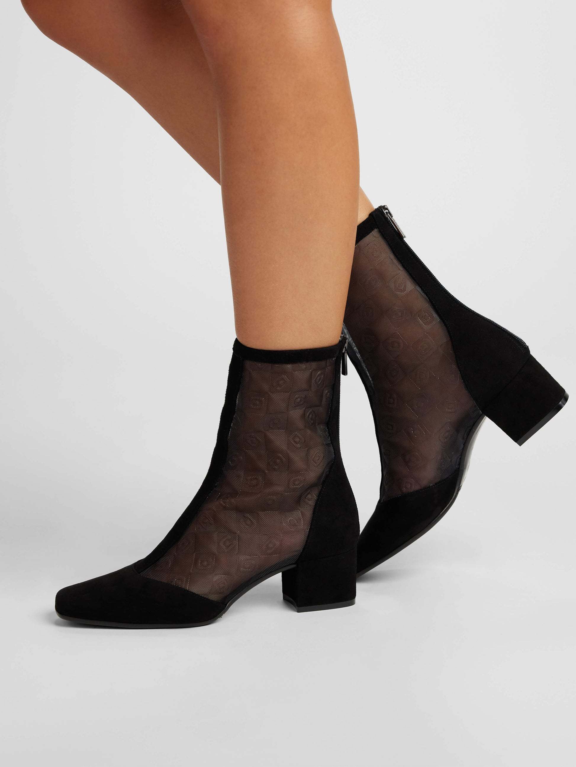 Carel Paris Mesh Short Boots In Black