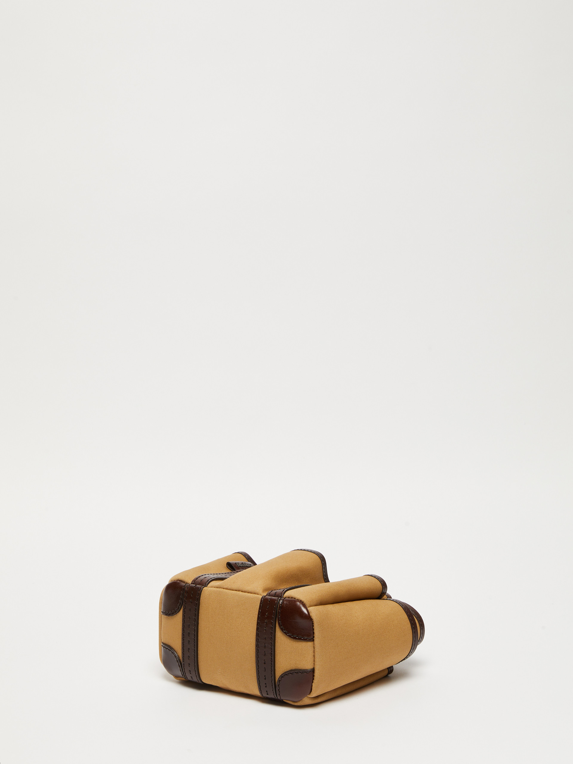 Max Mara Canvas And Leather Giardiniera Mini Tote Bag In Brown