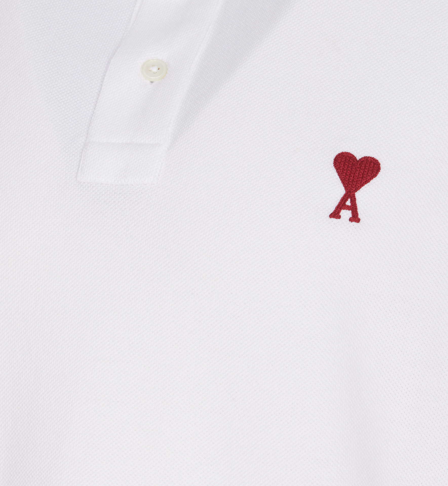 Ami Alexandre Mattiussi Organic Cotton Ami De Coeur Polo Shirt In White