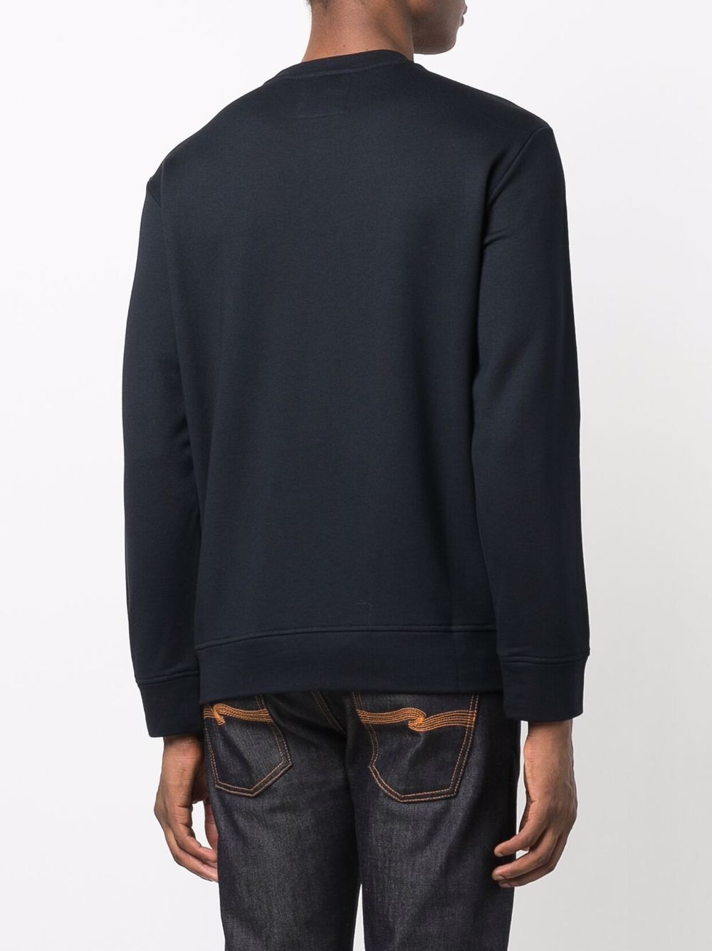 Emporio Armani Cotton Blend Crewneck Sweatshirt In Black