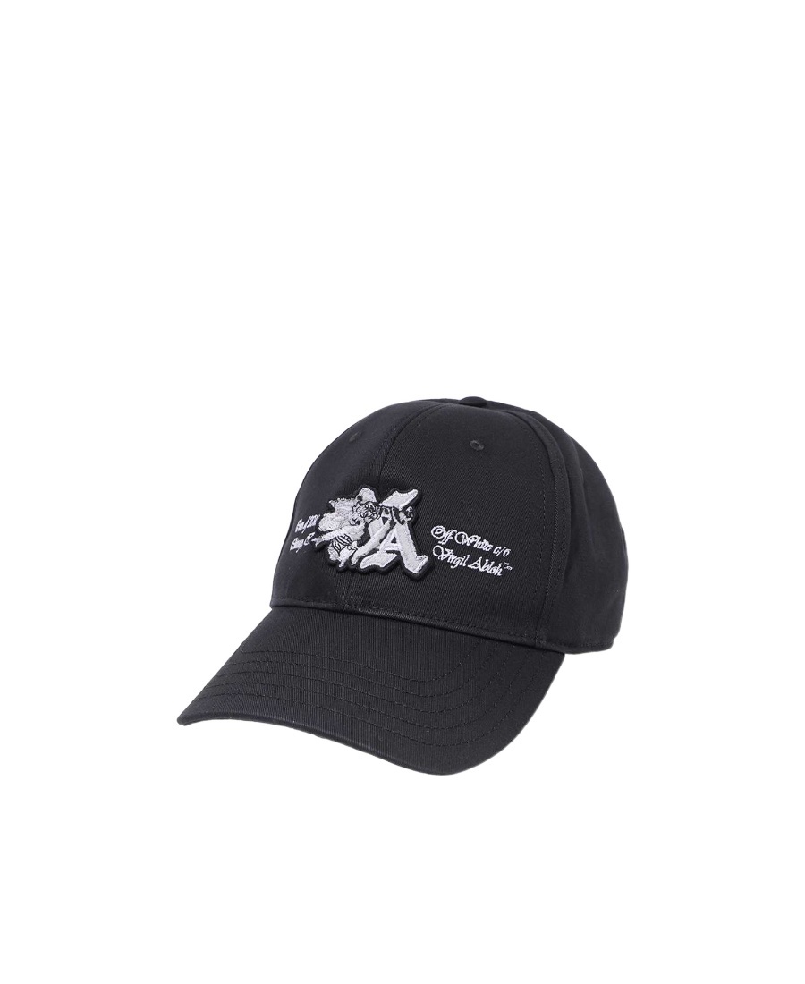 Off-white Drill Embroidered Cap In Black