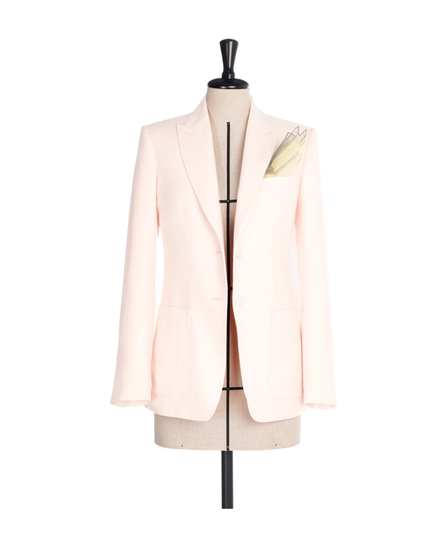 Max Mara Single-breasted Lapel Suit Jacket In Pink