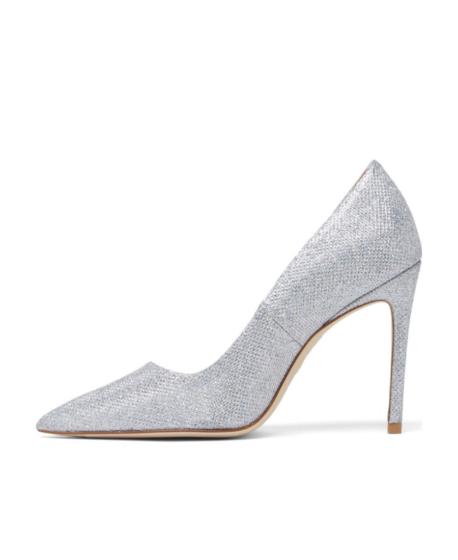 Stuart Weitzman Metallic-effect Pumps In Gray