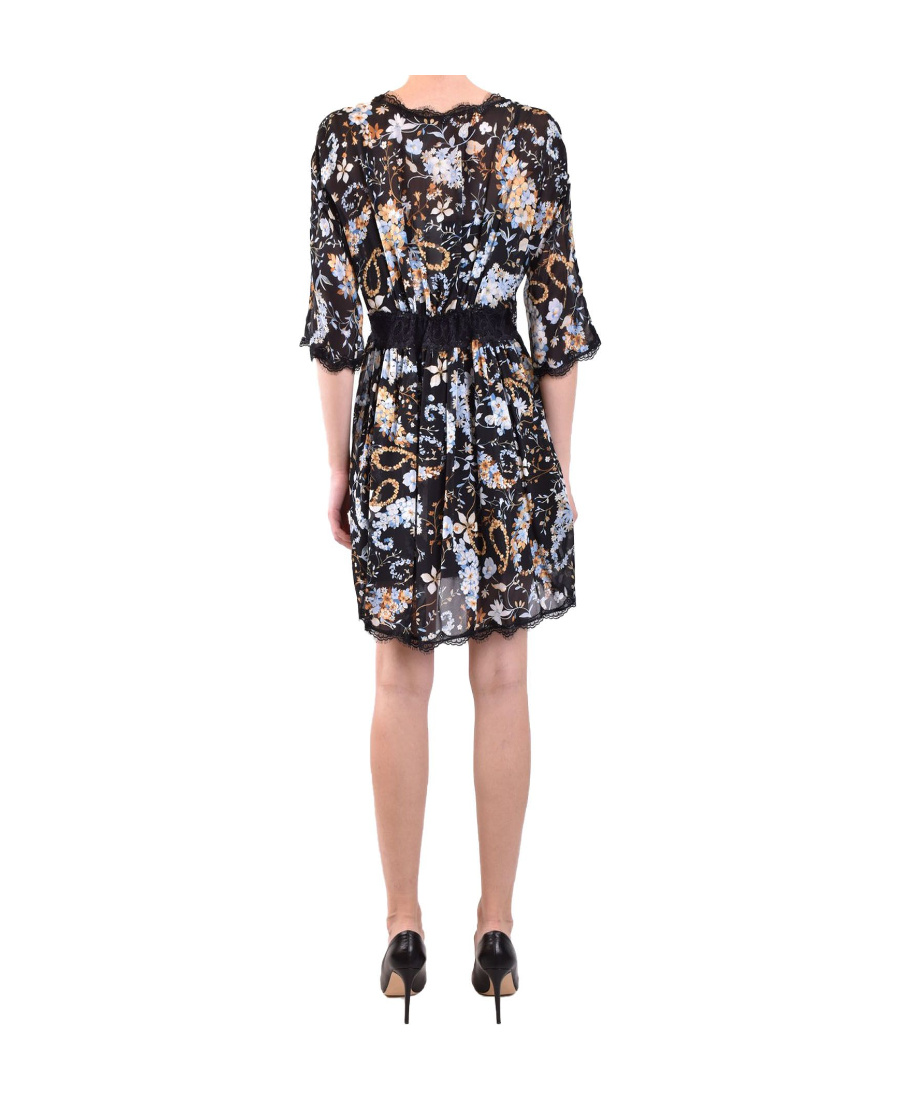 Ermanno Scervino Floral Lace-trimmed Mini Dress In Multi