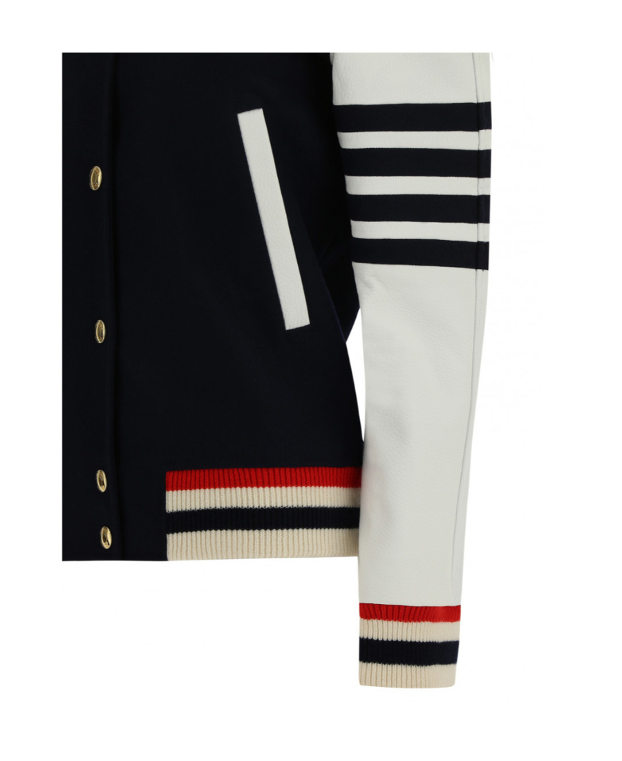 Shop Thom Browne Straight Collar Casual Jacket In Black